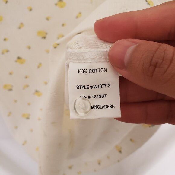 Urban Nation Woman White Yellow Floral Pattern Breathable Cute Shirt Size M - Picture 7 of 15